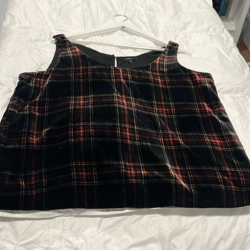 J. Crew Black and Red Plaid Blouse